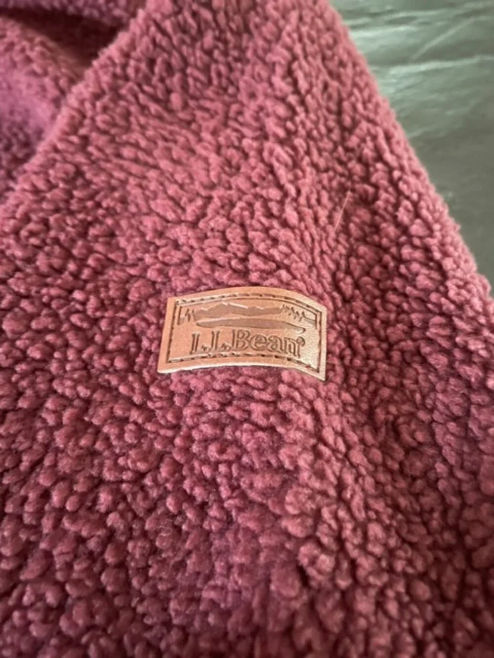 LL Bean Women's funnel neck top - Maroon fleece